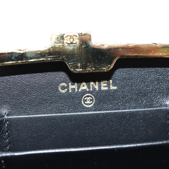 CHANEL Chain Shoulder Bag Patent leather Black Gold CC Auth 134911SAM