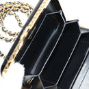 CHANEL Chain Shoulder Bag Patent leather Black Gold CC Auth 134911SAM-23