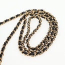 CHANEL Chain Shoulder Bag Patent leather Black Gold CC Auth 134911M-9