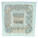 HERMES Carre 140 Scarf ""OMBRES ET LUMIERES"" Cashmere Blue Auth 134913M-1
