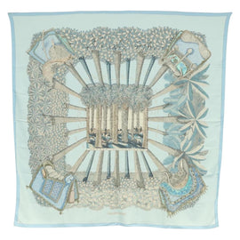 HERMES Carre 140 Scarf ""OMBRES ET LUMIERES"" Cashmere Blue Auth 134913M
