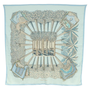 HERMES Carre 140 Scarf ""OMBRES ET LUMIERES"" Cashmere Blue Auth 134913M