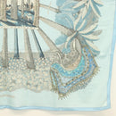 HERMES Carre 140 Scarf ""OMBRES ET LUMIERES"" Cashmere Blue Auth 134913M-10