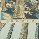 HERMES Carre 140 Scarf ""OMBRES ET LUMIERES"" Cashmere Blue Auth 134913M-13