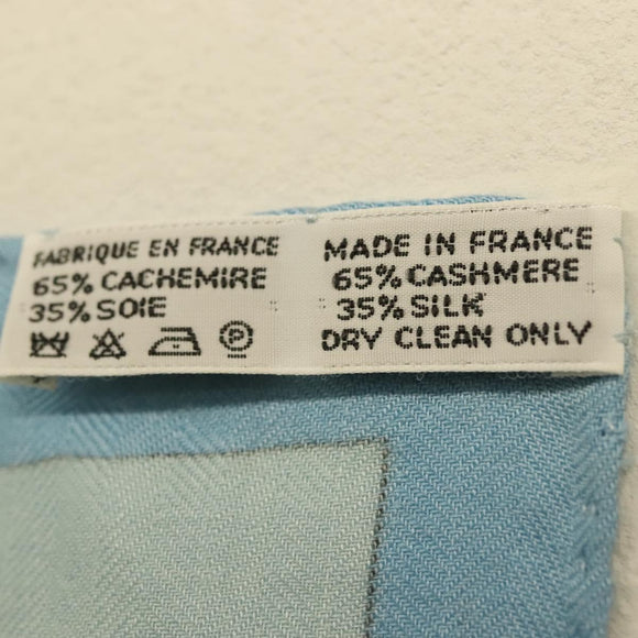 HERMES Carre 140 Scarf ""OMBRES ET LUMIERES"" Cashmere Blue Auth 134913M