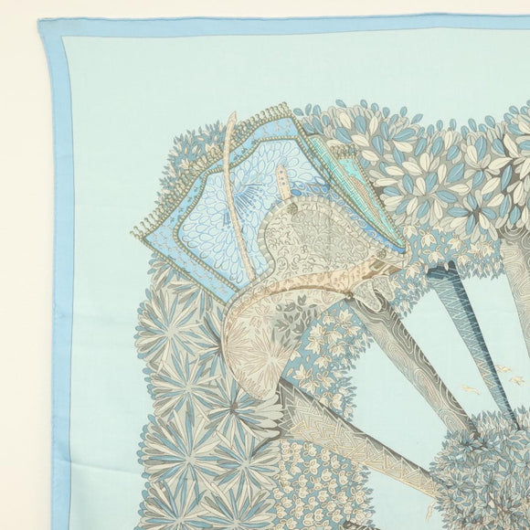 HERMES Carre 140 Scarf ""OMBRES ET LUMIERES"" Cashmere Blue Auth 134913M