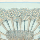 HERMES Carre 140 Scarf ""OMBRES ET LUMIERES"" Cashmere Blue Auth 134913M-3