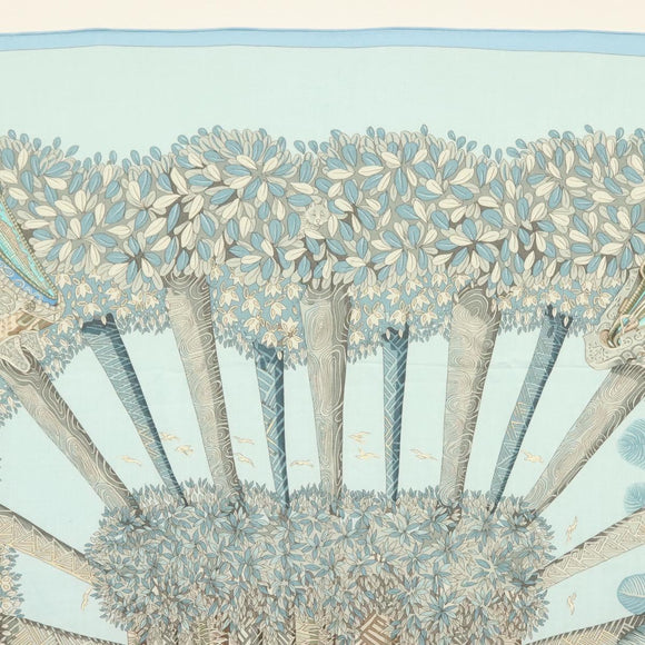 HERMES Carre 140 Scarf ""OMBRES ET LUMIERES"" Cashmere Blue Auth 134913M