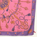 HERMES Carre 140 Scarf ""LES CLES"" Silk Purple Auth 134914M-10