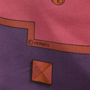 HERMES Carre 140 Scarf ""LES CLES"" Silk Purple Auth 134914M-11