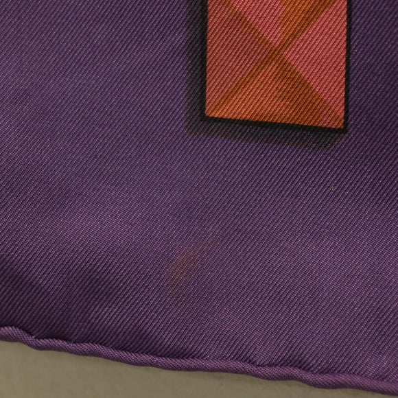 HERMES Carre 140 Scarf ""LES CLES"" Silk Purple Auth 134914M