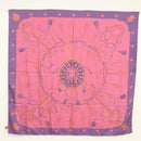 HERMES Carre 140 Scarf ""LES CLES"" Silk Purple Auth 134914M-14