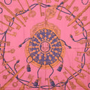HERMES Carre 140 Scarf ""LES CLES"" Silk Purple Auth 134914M-6