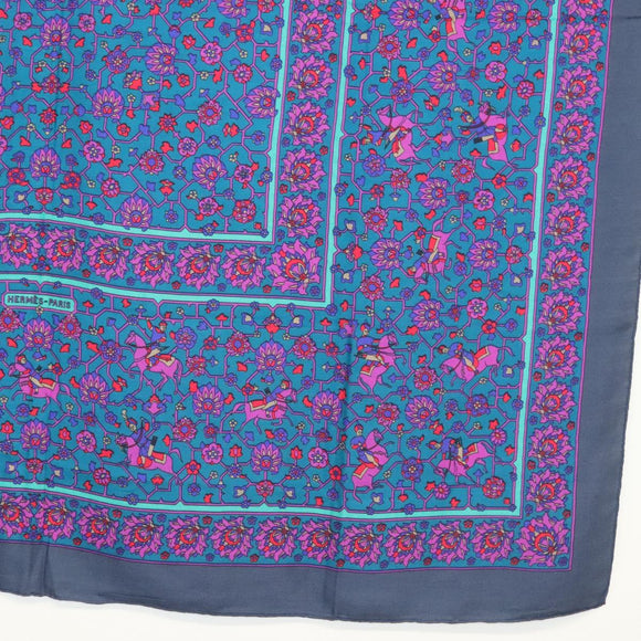 HERMES Carre 140 Scarf ""TABRIZ"" Cashmere Purple Auth 134916M