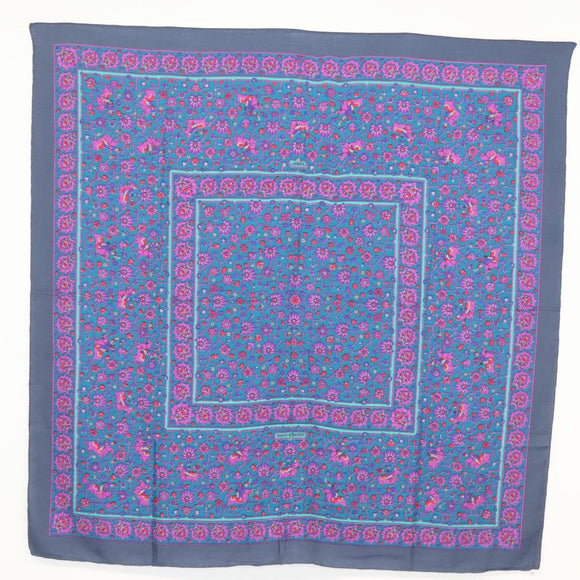 HERMES Carre 140 Scarf ""TABRIZ"" Cashmere Purple Auth 134916M