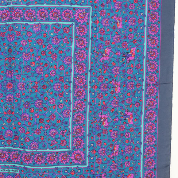 HERMES Carre 140 Scarf ""TABRIZ"" Cashmere Purple Auth 134916M