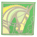 HERMES Carre 140 Scarf ""ROBE DU SOIR"" Cashmere Green Auth 134919M-1