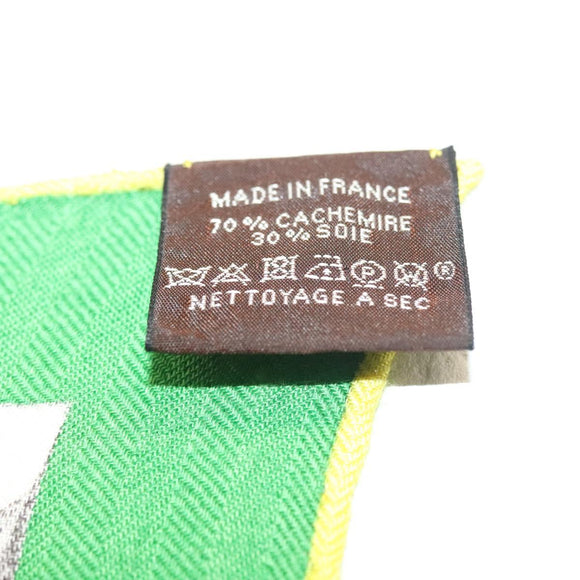 HERMES Carre 140 Scarf ""ROBE DU SOIR"" Cashmere Green Auth 134919M