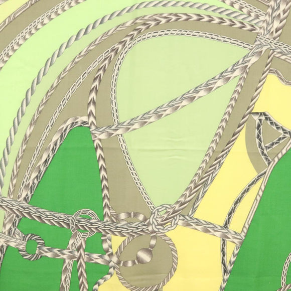 HERMES Carre 140 Scarf ""ROBE DU SOIR"" Cashmere Green Auth 134919M