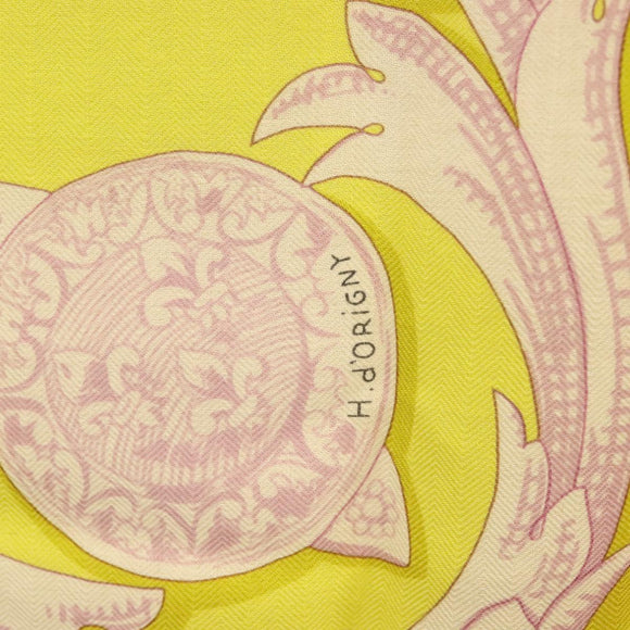 HERMES Carre 140 Scarf ""LE MORS A LA CONETABLE"" Cashmere White Auth 134921M