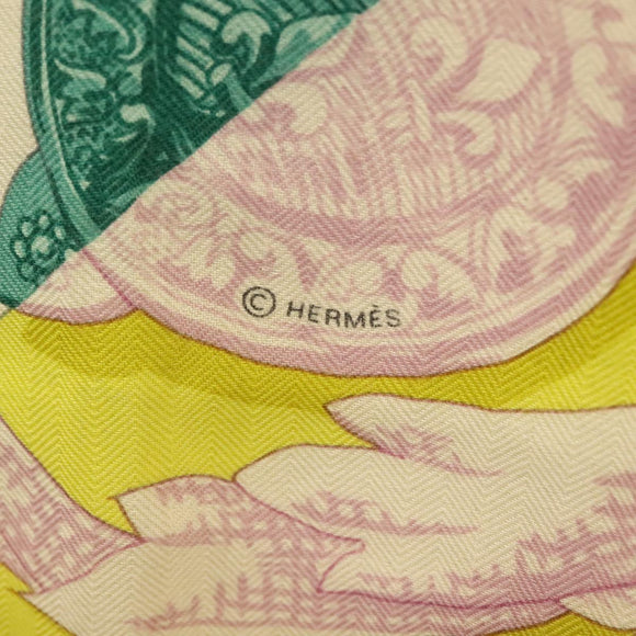 HERMES Carre 140 Scarf ""LE MORS A LA CONETABLE"" Cashmere White Auth 134921M