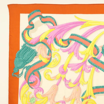 HERMES Carre 140 Scarf ""LE MORS A LA CONETABLE"" Cashmere White Auth 134921M - 0