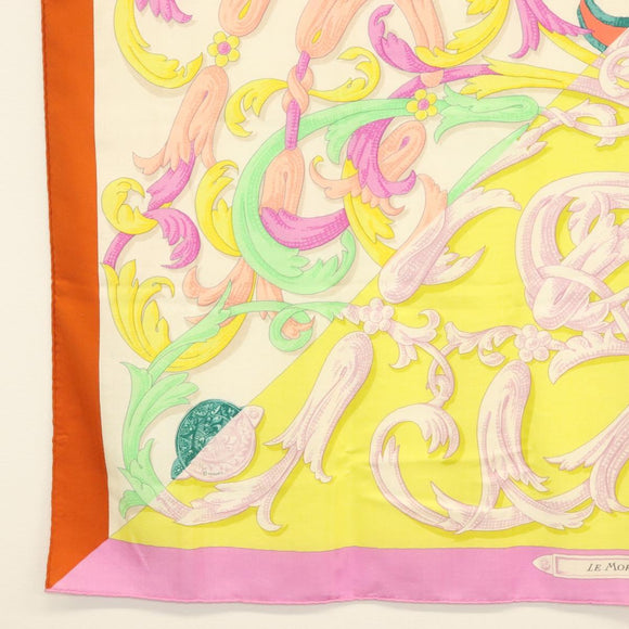 HERMES Carre 140 Scarf ""LE MORS A LA CONETABLE"" Cashmere White Auth 134921M