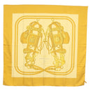 HERMES Carre 140 Scarf ""BRIDES de GALA"" Silk Gold Auth 134922M-1