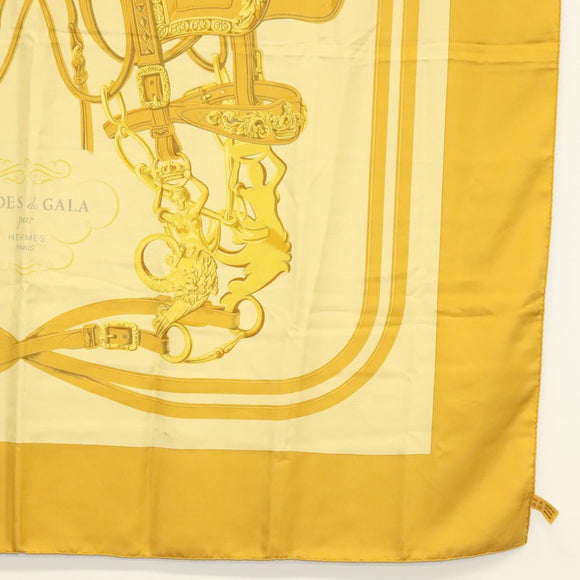 HERMES Carre 140 Scarf ""BRIDES de GALA"" Silk Gold Auth 134922M