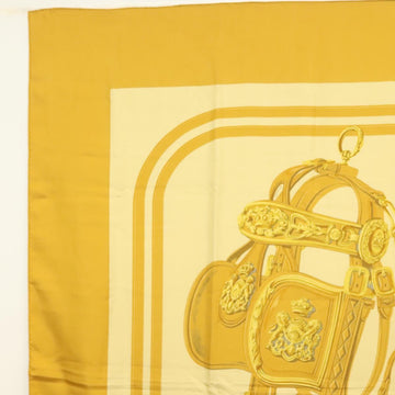 HERMES Carre 140 Scarf ""BRIDES de GALA"" Silk Gold Auth 134922M - 0
