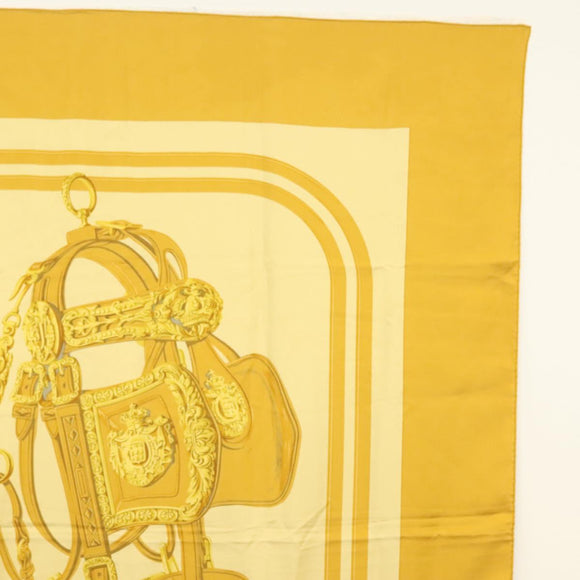 HERMES Carre 140 Scarf ""BRIDES de GALA"" Silk Gold Auth 134922M