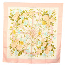 HERMES Carre 90 Scarf ""ROMANTIQUE"" Silk Pink Auth 134923-1