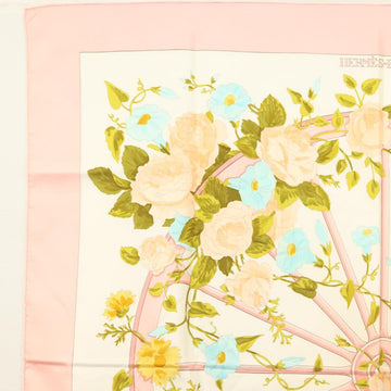 HERMES Carre 90 Scarf ""ROMANTIQUE"" Silk Pink Auth 134923 - 0