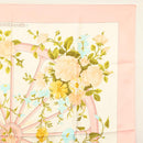 HERMES Carre 90 Scarf ""ROMANTIQUE"" Silk Pink Auth 134923-4