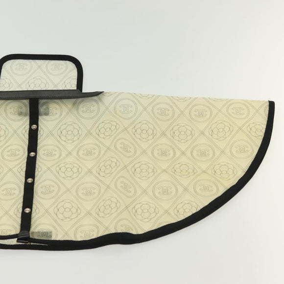 CHANEL Rain Cover Vinyl Ivory CC Auth 134924M