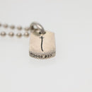Chrome Hearts Pendant Tiny Dog Tag RS Cross Necklace Ag925 Silver Auth 134926M-16