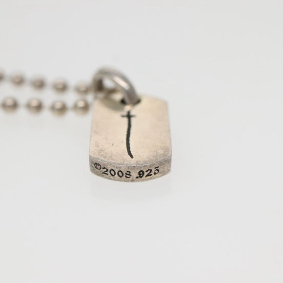 Chrome Hearts Pendant Tiny Dog Tag RS Cross Necklace Ag925 Silver Auth 134926M