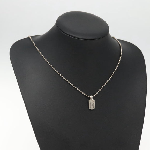 Chrome Hearts Pendant Tiny Dog Tag RS Cross Necklace Ag925 Silver Auth 134926M