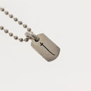 Chrome Hearts Pendant Tiny Dog Tag RS Cross Necklace Ag925 Silver Auth 134926M-9