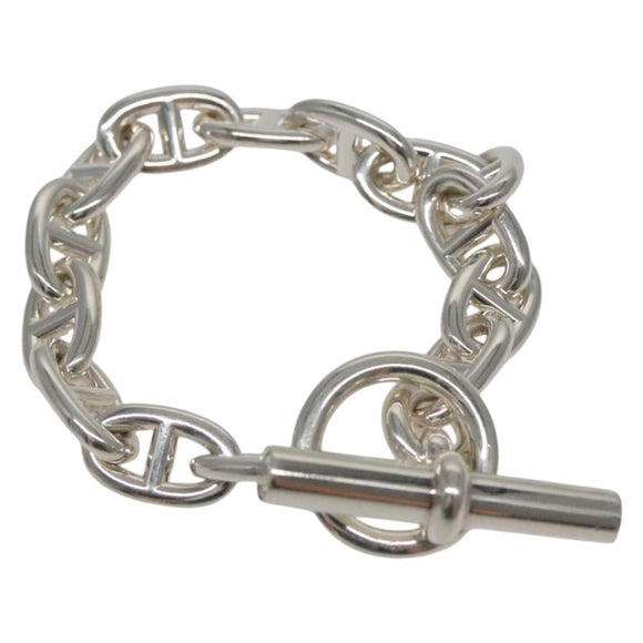 HERMES Chaine d'Ancre MM Bracelet Ag925 14 Links Silver Auth 134932M