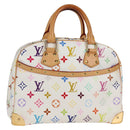 LOUIS VUITTON Monogram Multicolor Trouville Hand Bag White M92663 Auth 134951V-1