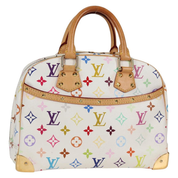 LOUIS VUITTON Monogram Multicolor Trouville Hand Bag White M92663 Auth 134951V