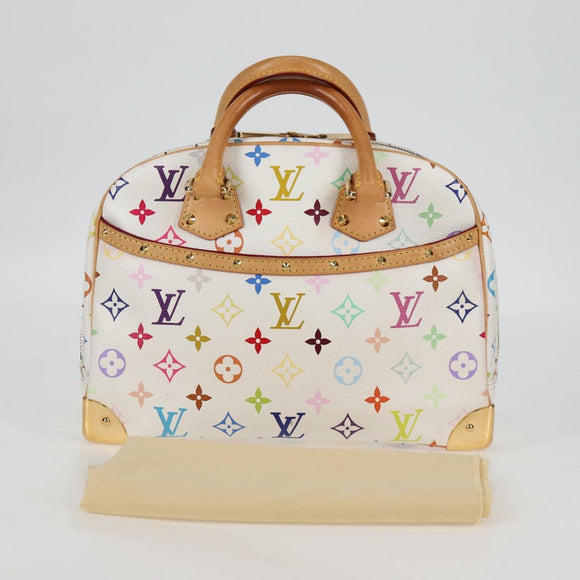 LOUIS VUITTON Monogram Multicolor Trouville Hand Bag White M92663 Auth 134951V