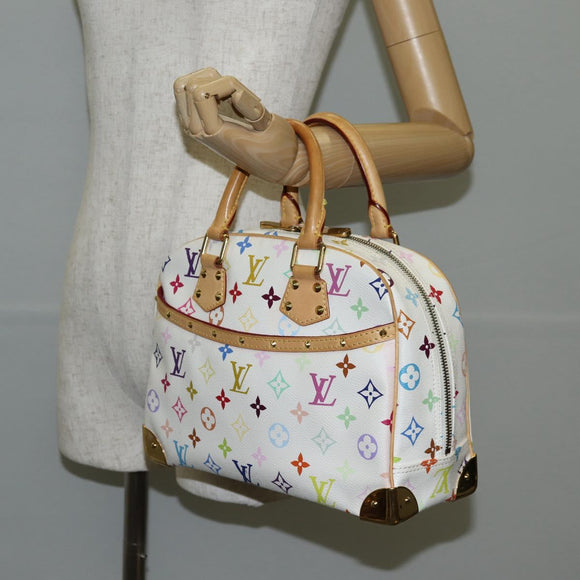 LOUIS VUITTON Monogram Multicolor Trouville Hand Bag White M92663 Auth 134951V