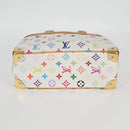 LOUIS VUITTON Monogram Multicolor Trouville Hand Bag White M92663 Auth 134951V-5