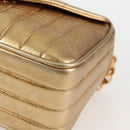 CHANEL Matelasse Chain Shoulder Bag Lamb Skin Red Gold CC Auth 134958V-16