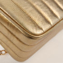 CHANEL Matelasse Chain Shoulder Bag Lamb Skin Red Gold CC Auth 134958V-17