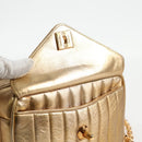 CHANEL Matelasse Chain Shoulder Bag Lamb Skin Red Gold CC Auth 134958V-20