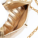 CHANEL Matelasse Chain Shoulder Bag Lamb Skin Red Gold CC Auth 134958V-22
