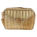 CHANEL Matelasse Chain Shoulder Bag Lamb Skin Red Gold CC Auth 134958V-13